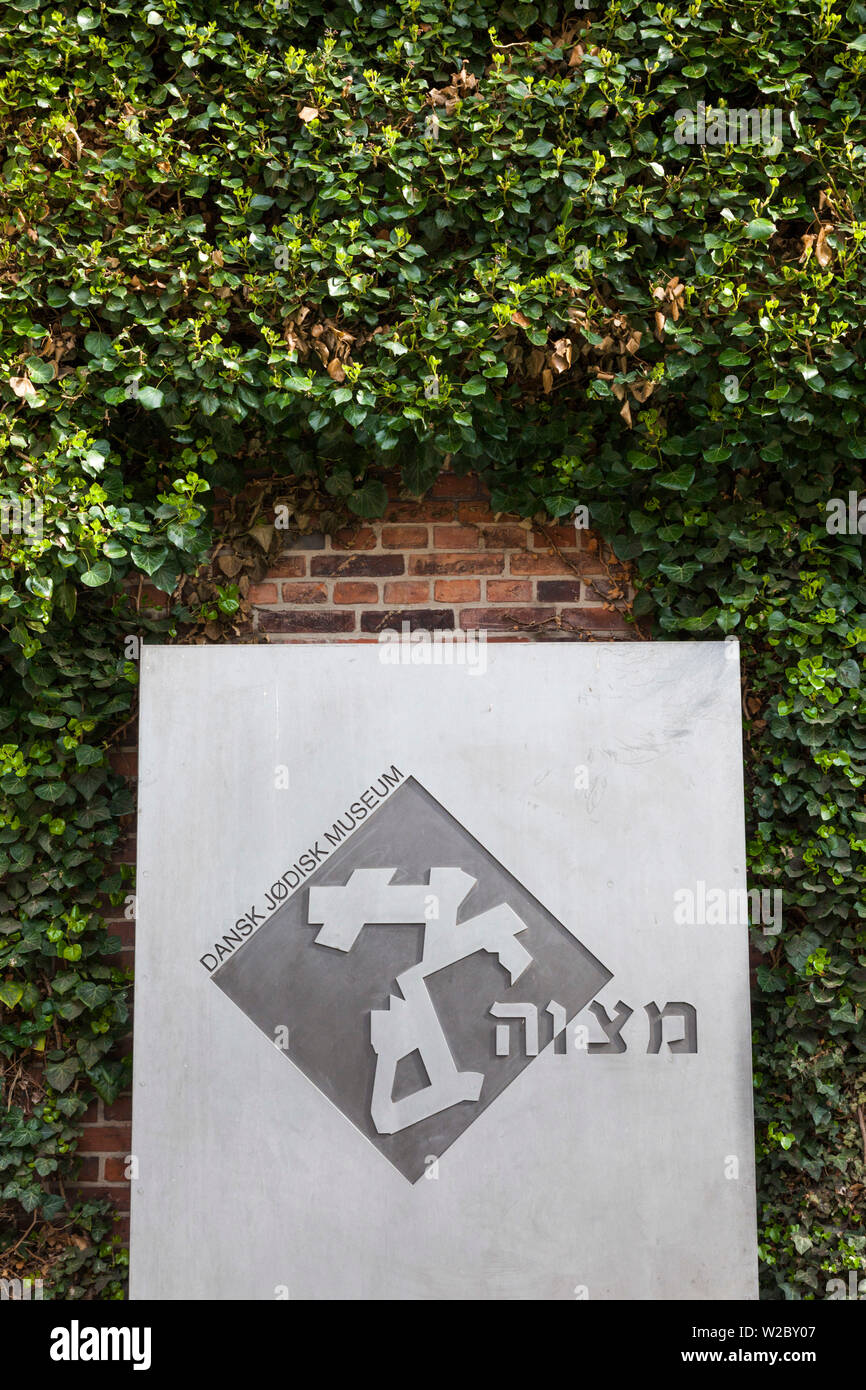 Dänemark, Seeland, Kopenhagen, Christianborg Palace, Zeichen für das Jüdische Museum Stockfoto