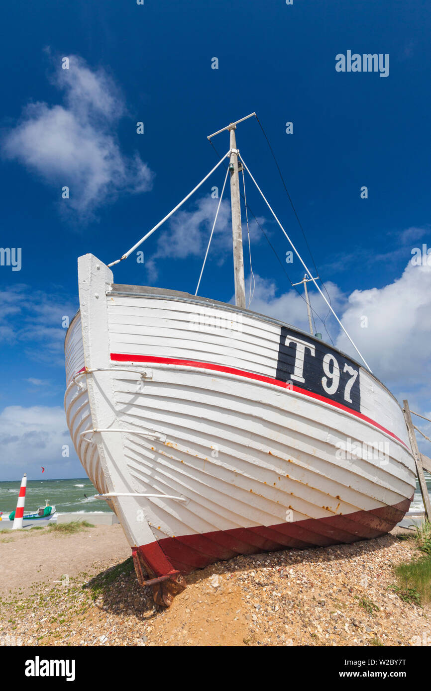 Dänemark, Jütland, Klitmøller, Windsurfen Hauptstadt von Dänemark, Wasser und Boote Stockfoto