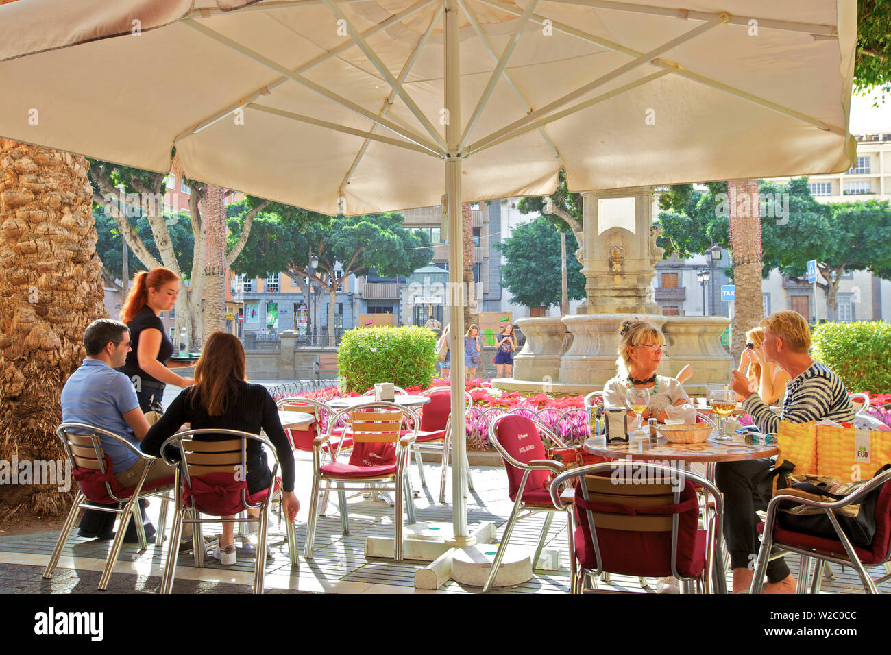 Restaurant Plaça de Cairasco, Triana, Las Palmas de Gran Canaria, Gran Canaria, Kanarische Inseln, Spanien, Atlantik, Europa Stockfoto