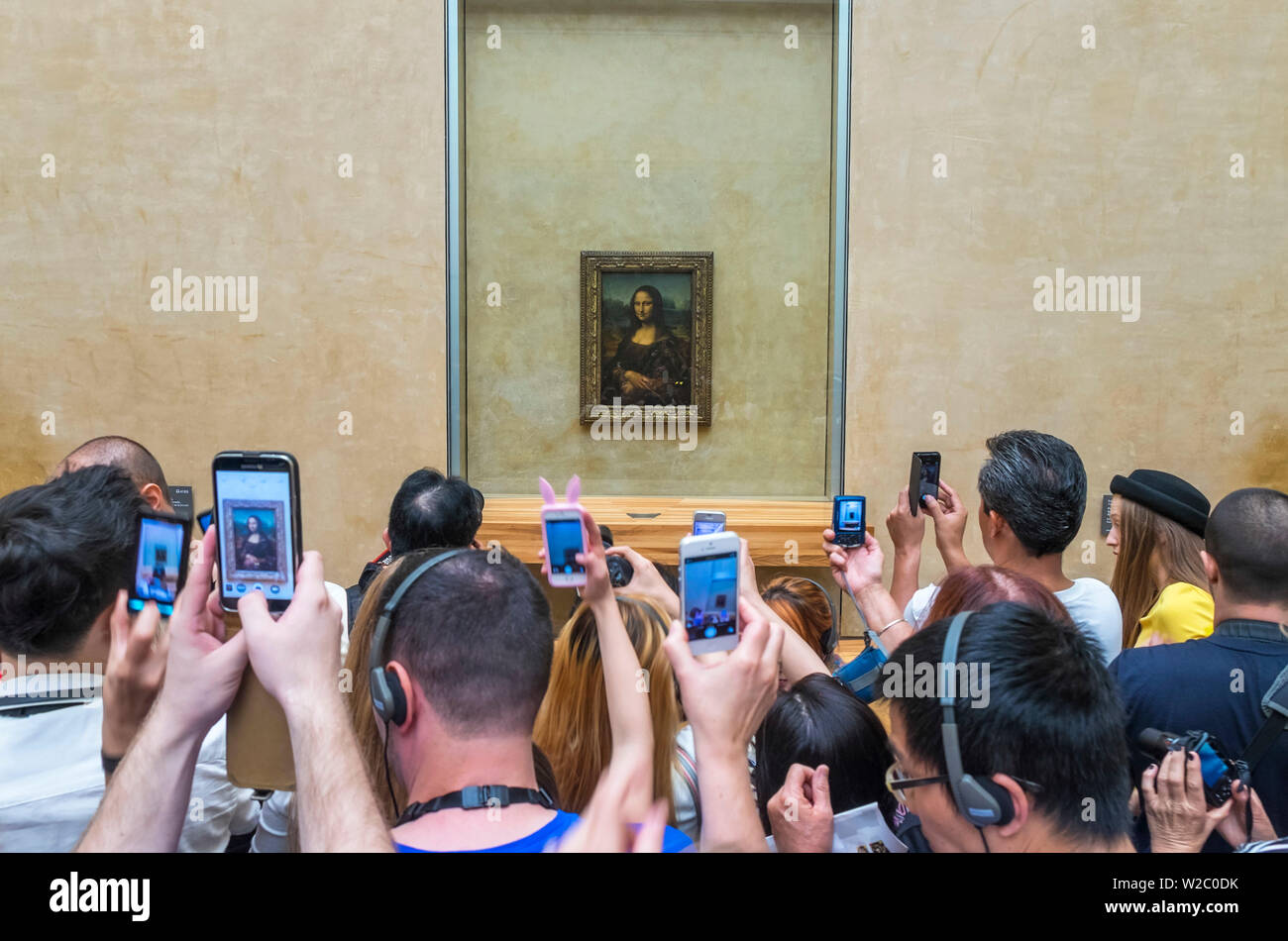 Touristen fotografieren, Mona Lisa, dem Louvre, Paris, Frankreich Stockfoto