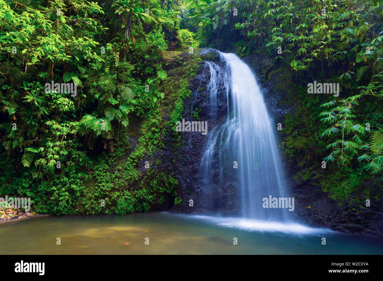 Karibik, Martinique, Cascade de Saut Gendarm (Leaping Constable Wasserfall) Stockfoto