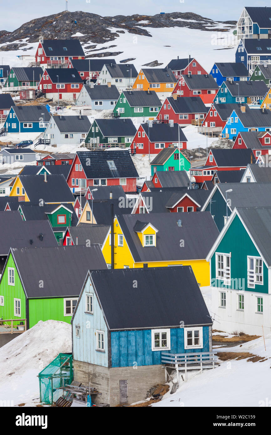 Grönland, Nuuk, Kolonihavn Bereich, Wohnhäuser Stockfoto