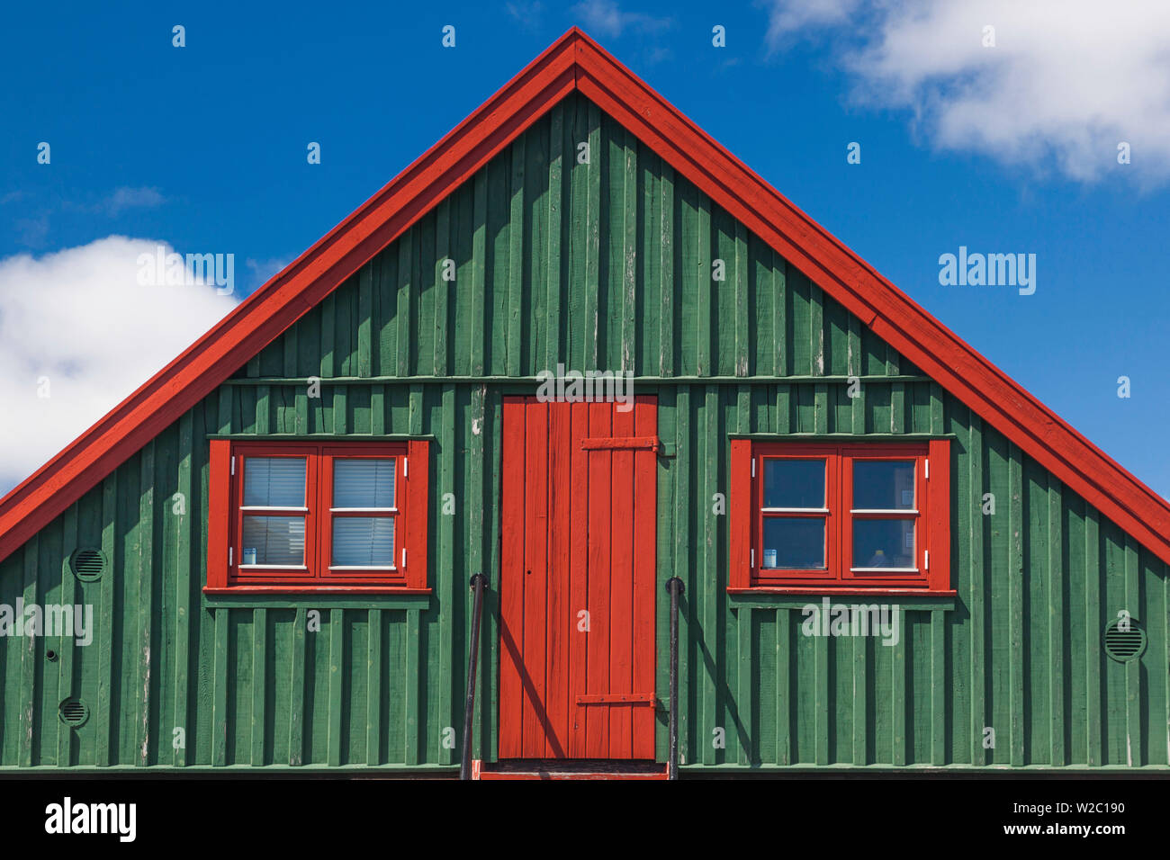 Grönland, Qaqortoq, Stadt Gebäude detail Stockfoto