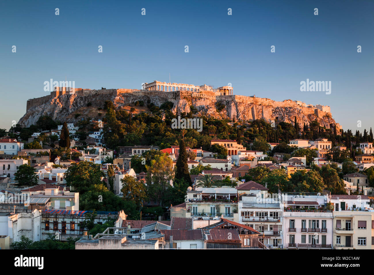 Griechenland, Athen, Akropolis, Sonnenuntergang Stockfoto