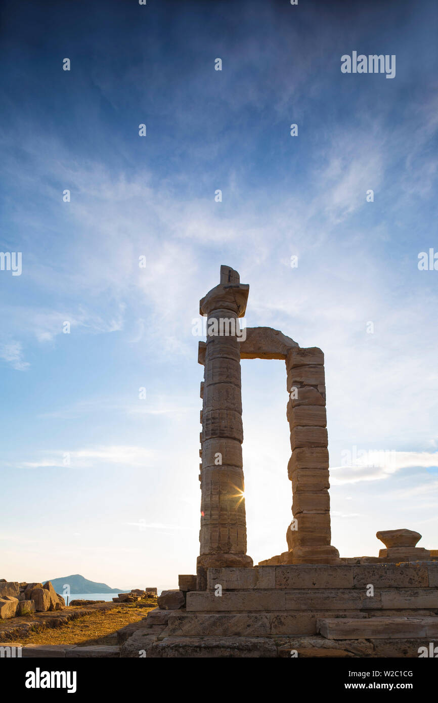 Griechenland, Attika, Kap Sounion, Tempel des Poseidon Stockfoto