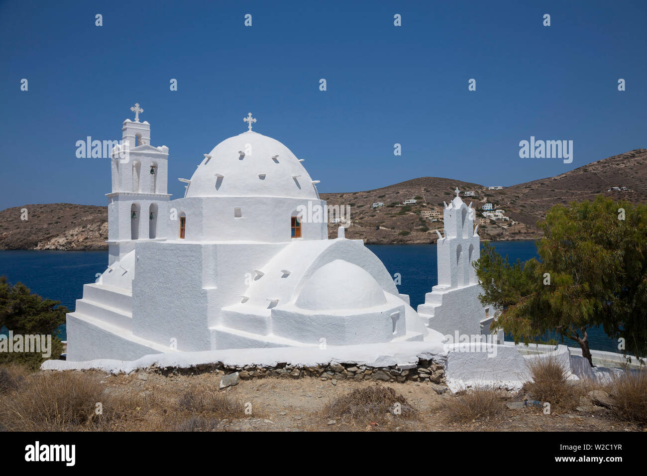 Griechisch-orthodoxe Kirche, Ios Stadt, die Insel Ios, Kykladen, Griechenland Stockfoto