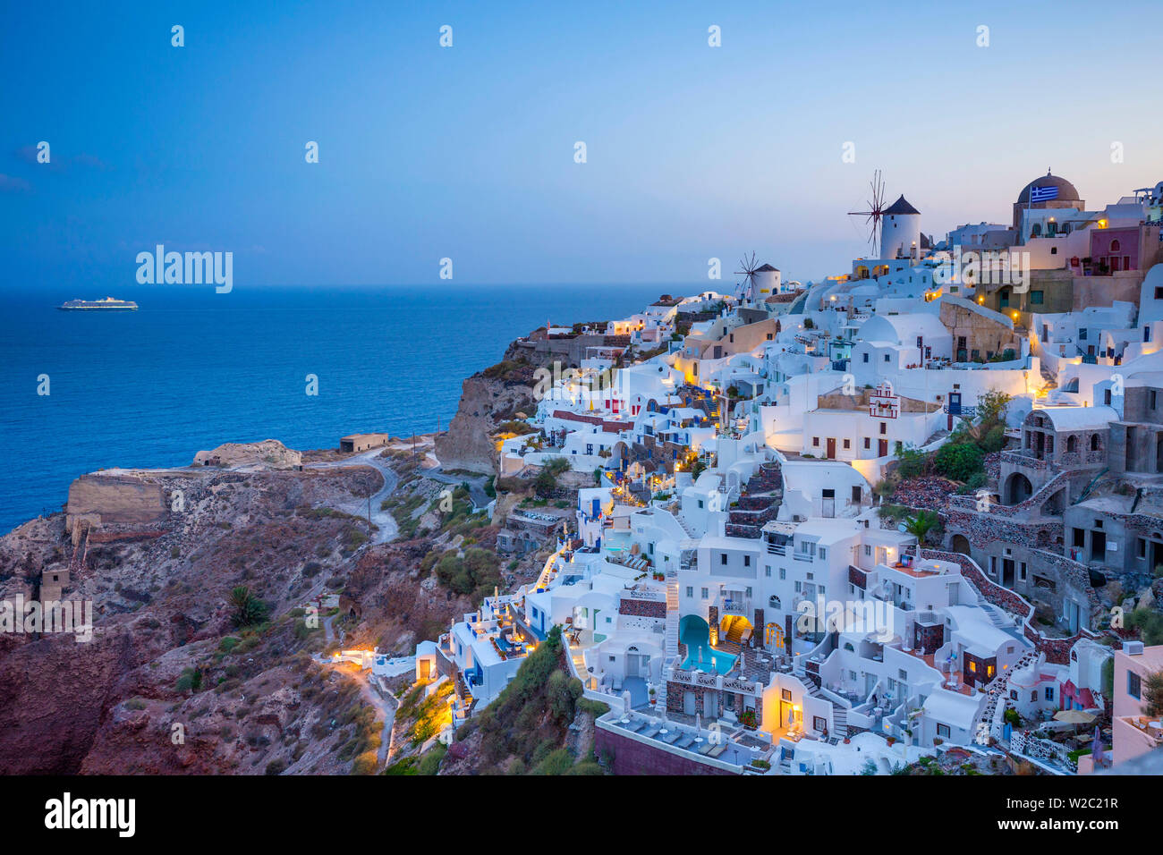 Oia, Santorini (Thira), Kykladen, Griechenland Stockfoto