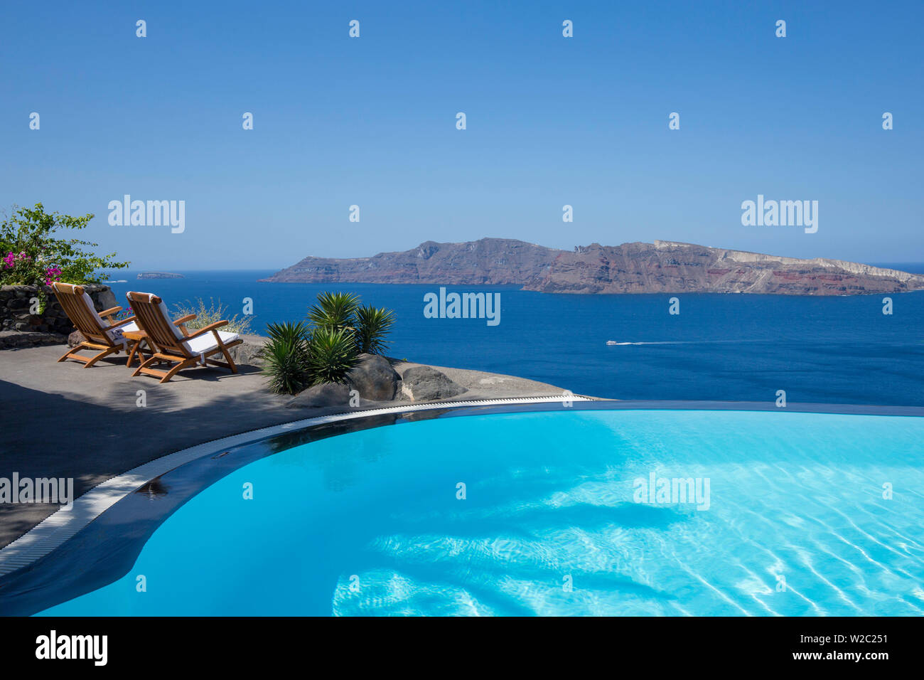 Das luxuriöse 5-Sterne-Hotel Perivolas hotel, Oia, Santorini (Thira), Kykladen, Griechenland Stockfoto