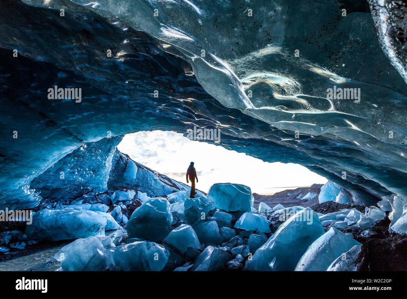 Glacial Eishöhle, Svinafellsjokull Gletscher, Skaftafell-Nationalpark, Island Stockfoto
