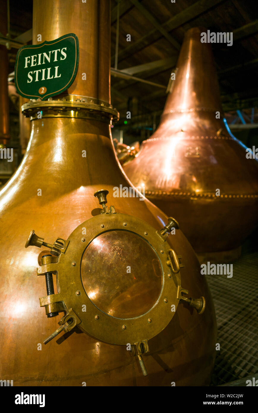 Irland, Dublin, Smithfield, Old Jameson Distillery, historische Whisky Distillery, Kupferkesseln Stockfoto
