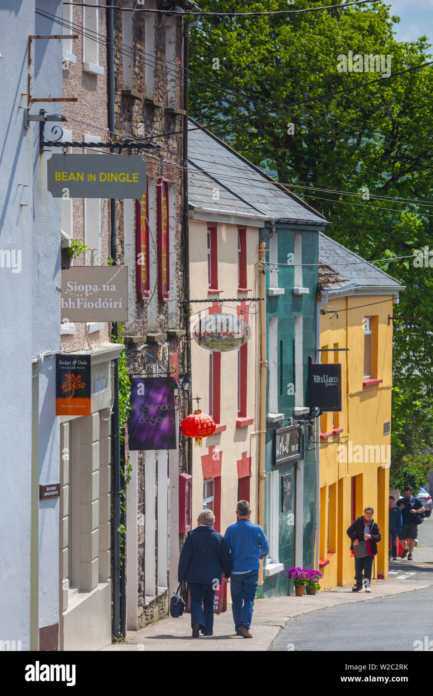 Irland, County Kerry, Dingle Halbinsel Dingle Stadt, bunten Stadtgebäude Stockfoto