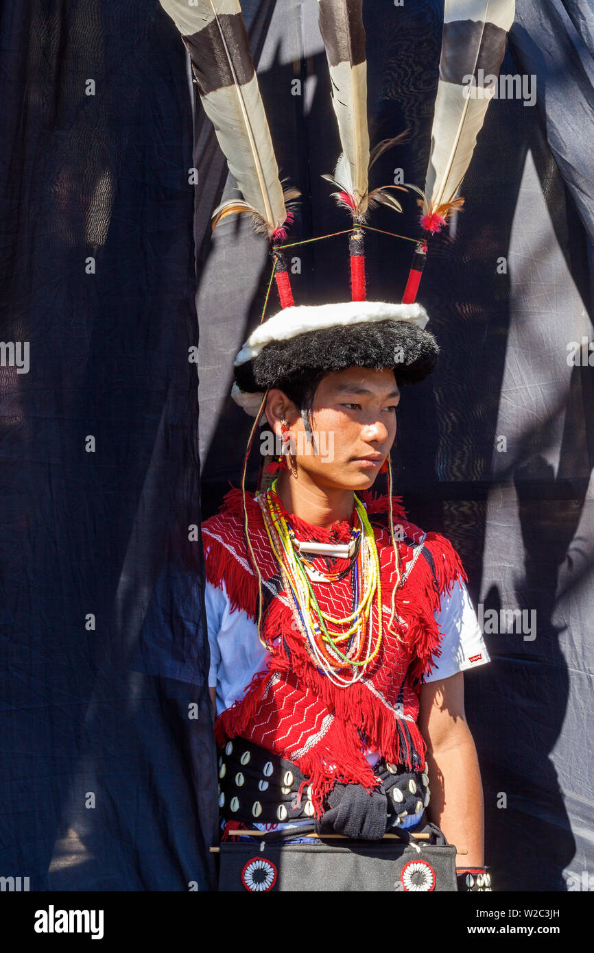 Angami Stamm, Hornbill Festival, Nagaland, NE Indien Stockfoto