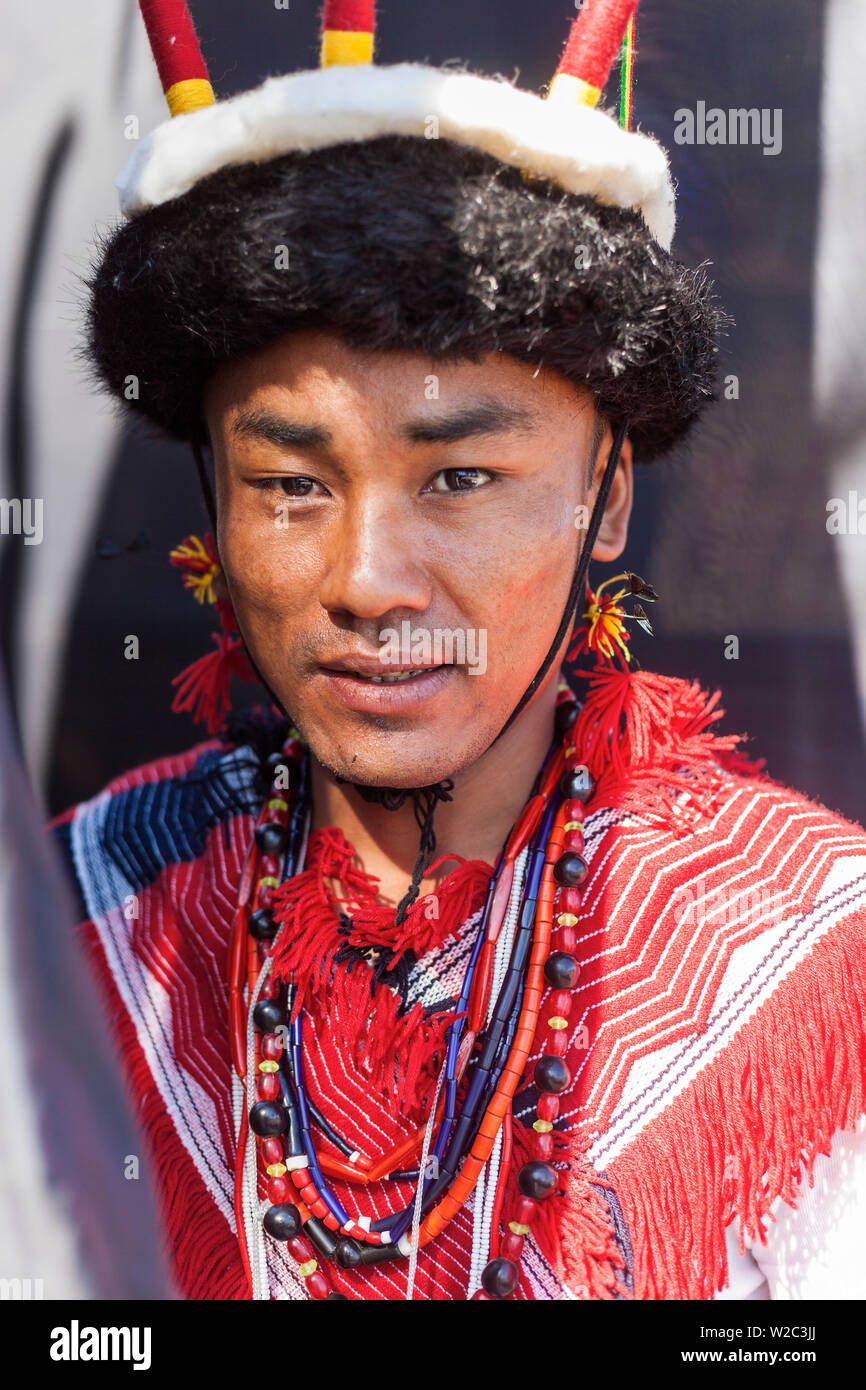 Angami Stamm, Hornbill Festival, Nagaland, NE Indien Stockfoto