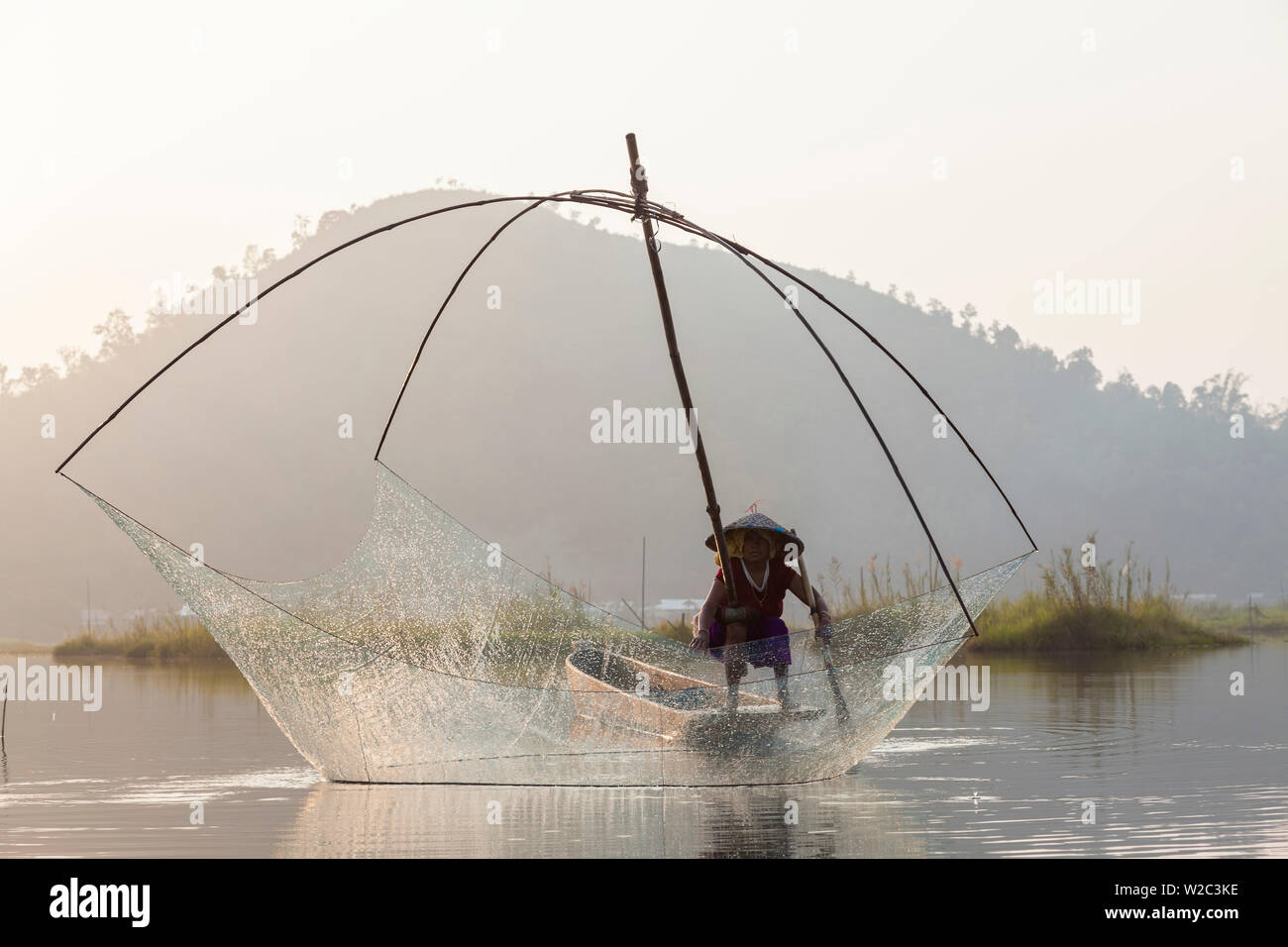 Loktak See, in der Nähe von Imphal, Manipur, Indien Stockfoto