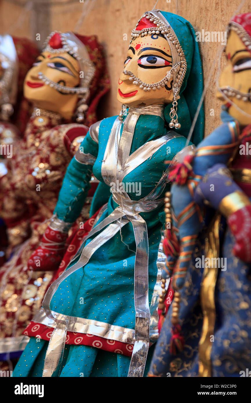 Indien, Rajasthan, Jaisalmer, Jaisalmer Fort, traditionellen Rajasthani-Puppen Stockfoto