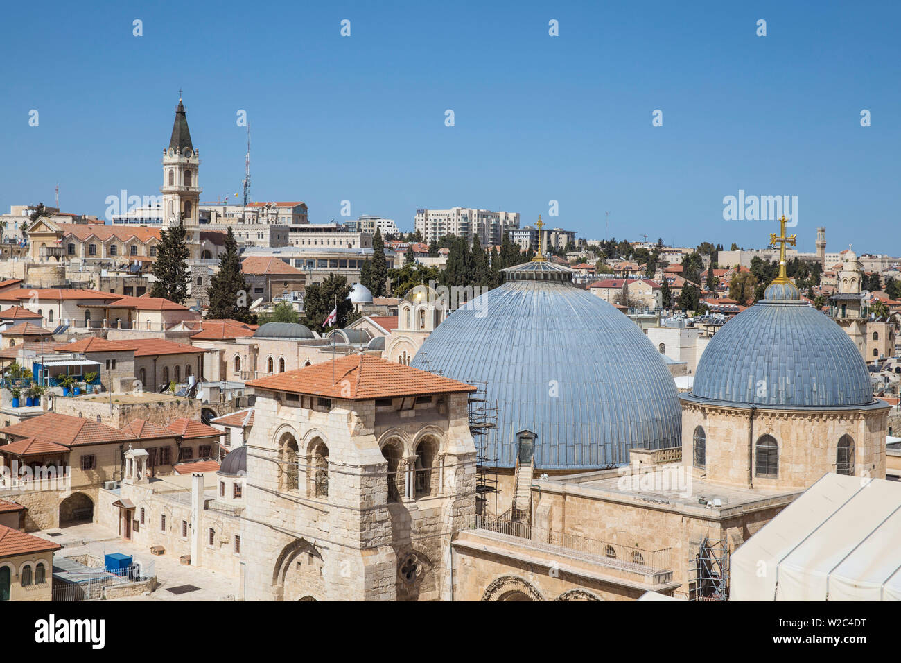 Israel, Jerusalem, Altstadt, in der Sicht der christlichen Viertel und die Kirche des Heiligen Grabes Stockfoto