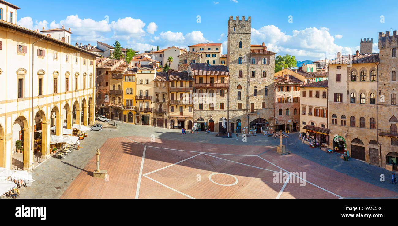 Piazza Grande, Arezzo, Val di Chiana, Arezzo District, Toskana, Italien Stockfoto