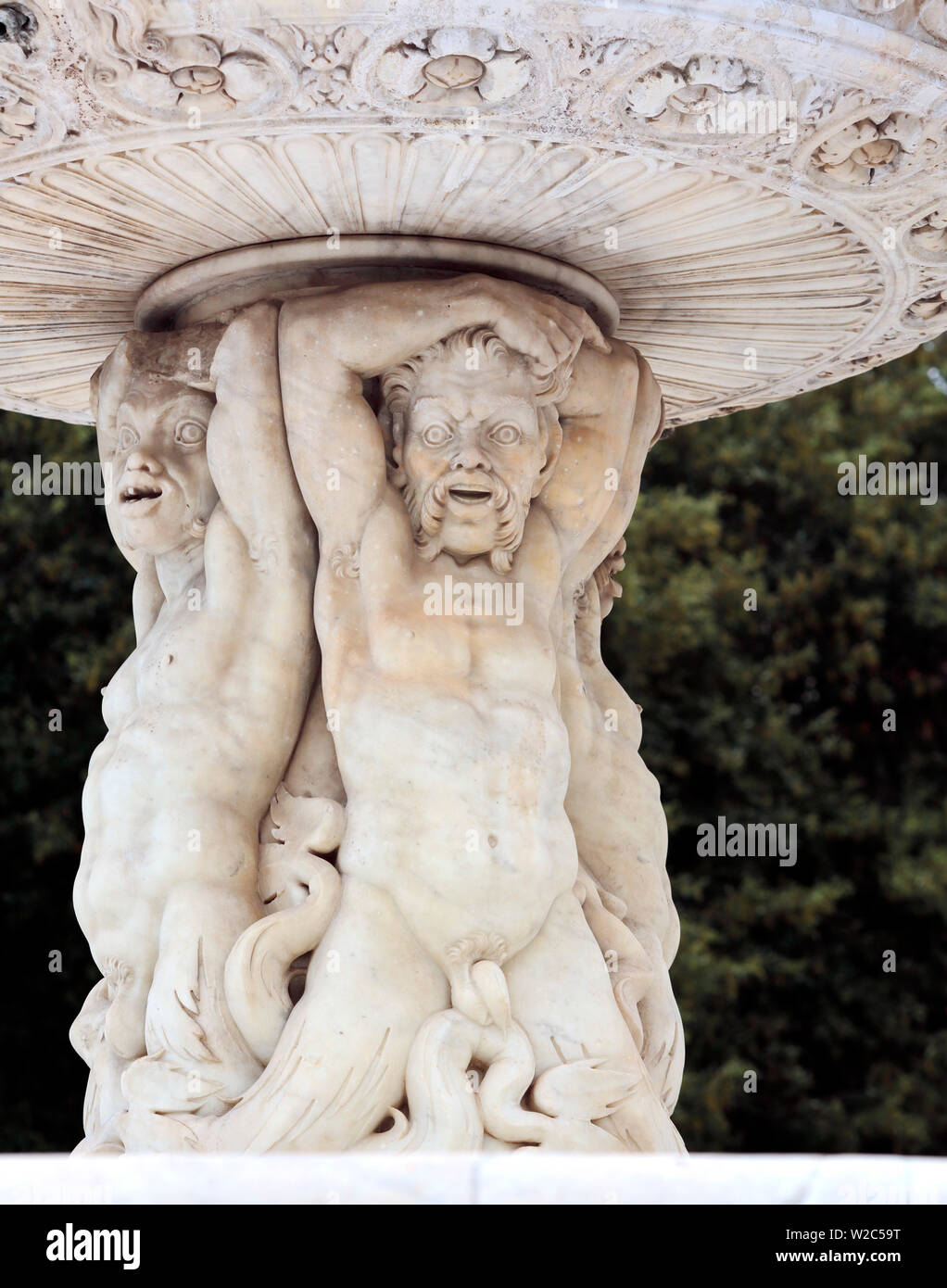 Detail der Neptunbrunnen (1557), Messina, Sizilien, Italien Stockfoto