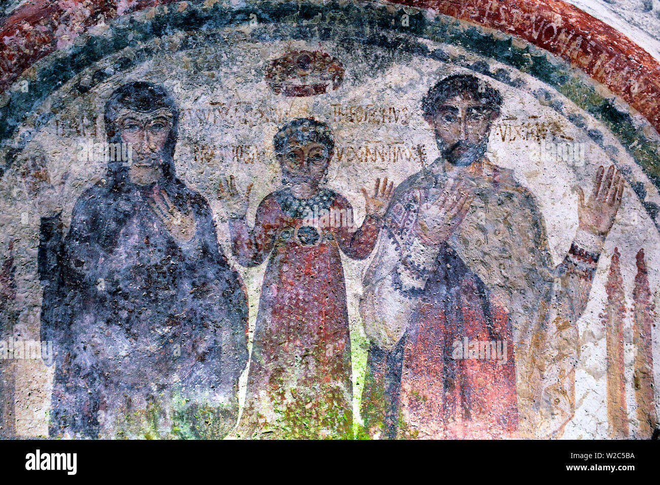 Wandmalerei, Katakomben von San Gennaro, Neapel, Kampanien, Italien Stockfoto