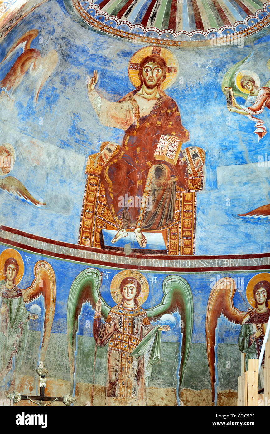 Wandmalerei, Klosterkirche Sant Angelo in Formis, Kampanien, Italien Stockfoto