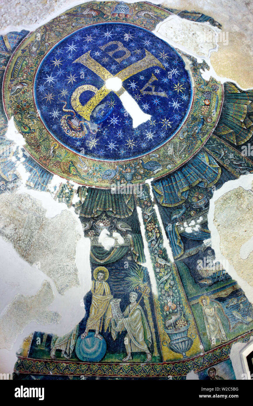 Frühe christliche Mosaik (6. Jh.), Baptisterium des Heiligen Johannes, Neapel Kathedrale (Duomo), Neapel, Kampanien, Italien Stockfoto