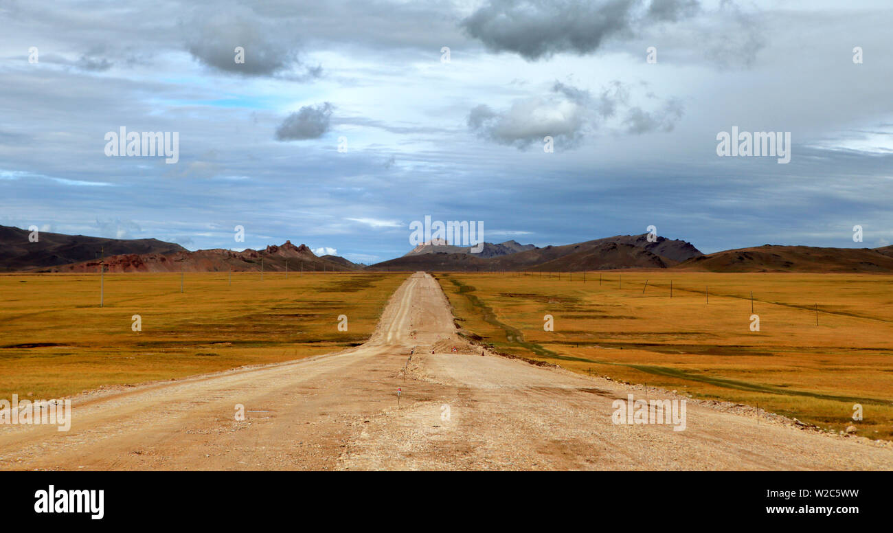 Straße von Torugart pass Tash Rabat-Tal, Naryn Oblast, Kirgisistan Stockfoto