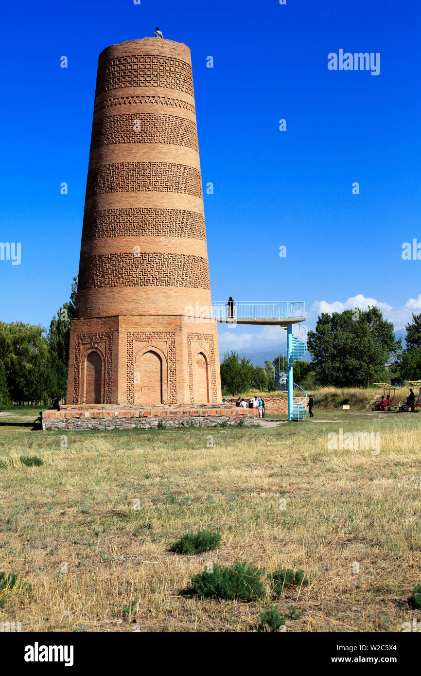 Burana Turm Minarett (9. Jahrhundert), Chuy Oblast, Kirgisistan Stockfoto
