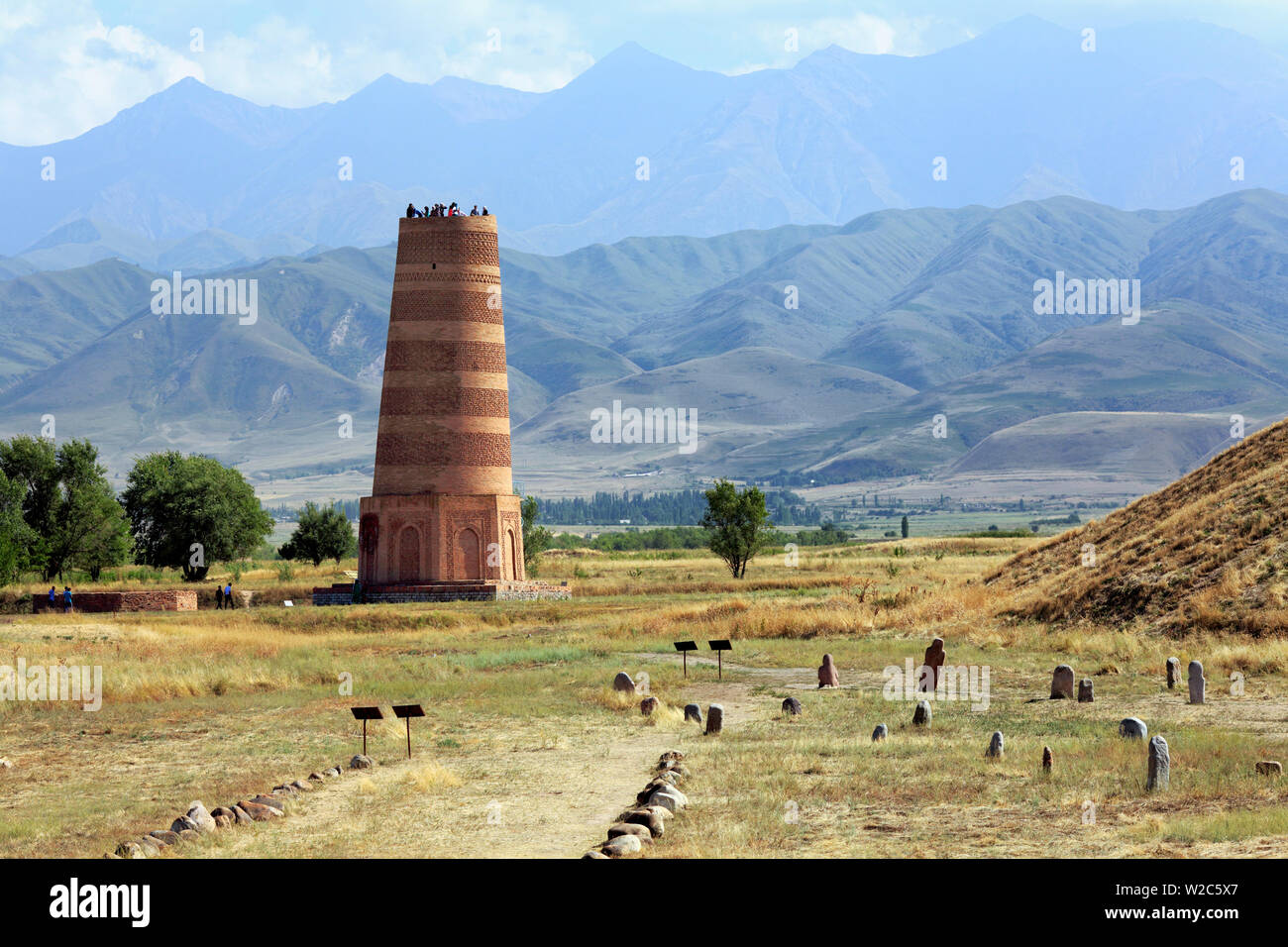 Burana Turm Minarett (9. Jahrhundert), Chuy Oblast, Kirgisistan Stockfoto