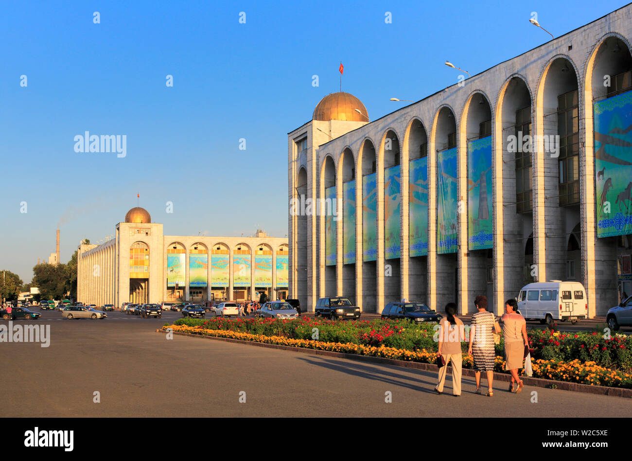 Ala-Too-Platz, Stadt Hauptplatz, Bischkek, Kirgisistan Stockfoto