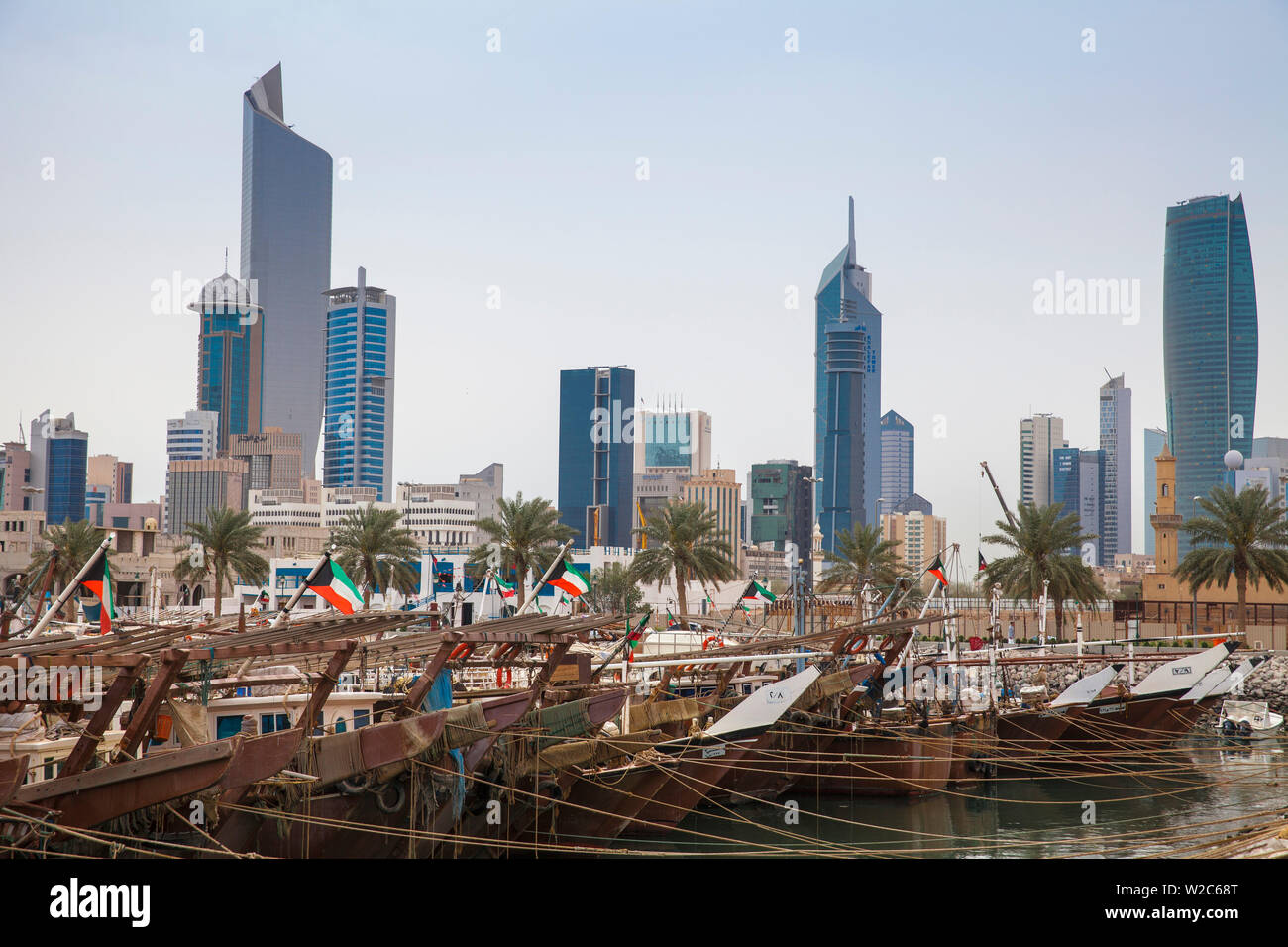 Kuwait, Kuwait City, alte Schiffe port Stockfoto