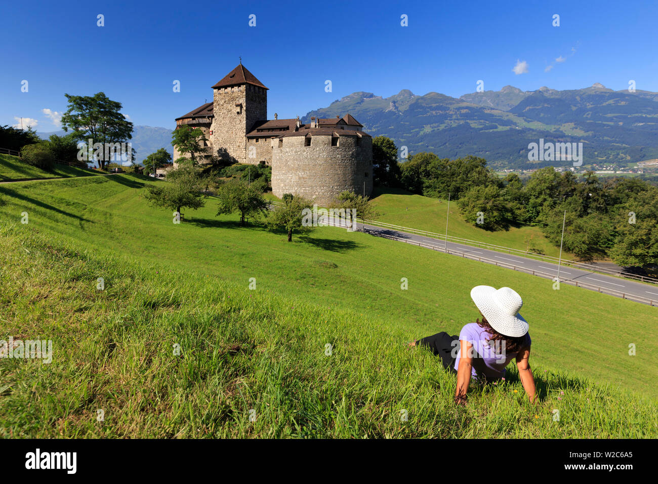 Liechtenstein, Vaduz, Vaduz Schloss (Schloss Vaduz) (MR) Stockfoto