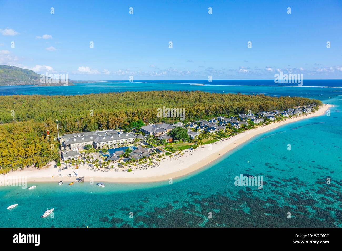 St. Regis Resort, Halbinsel Le Morne Brabant, Black River (Riviere Noire), Westküste Mauritius Stockfoto