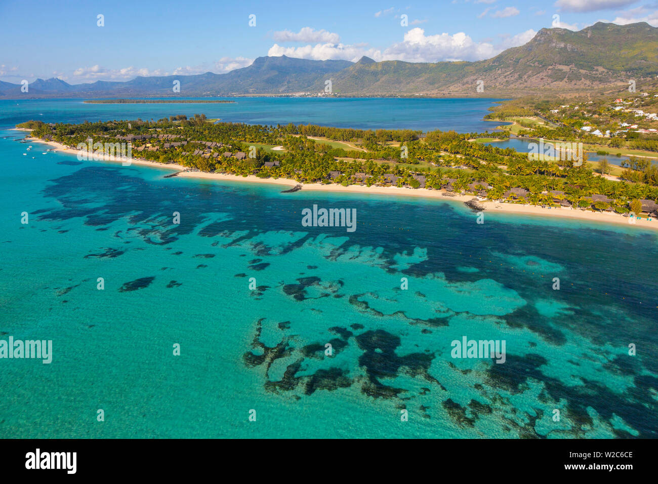 Halbinsel Le Morne Brabant, Black River (Riviere Noire), Westküste Mauritius Stockfoto