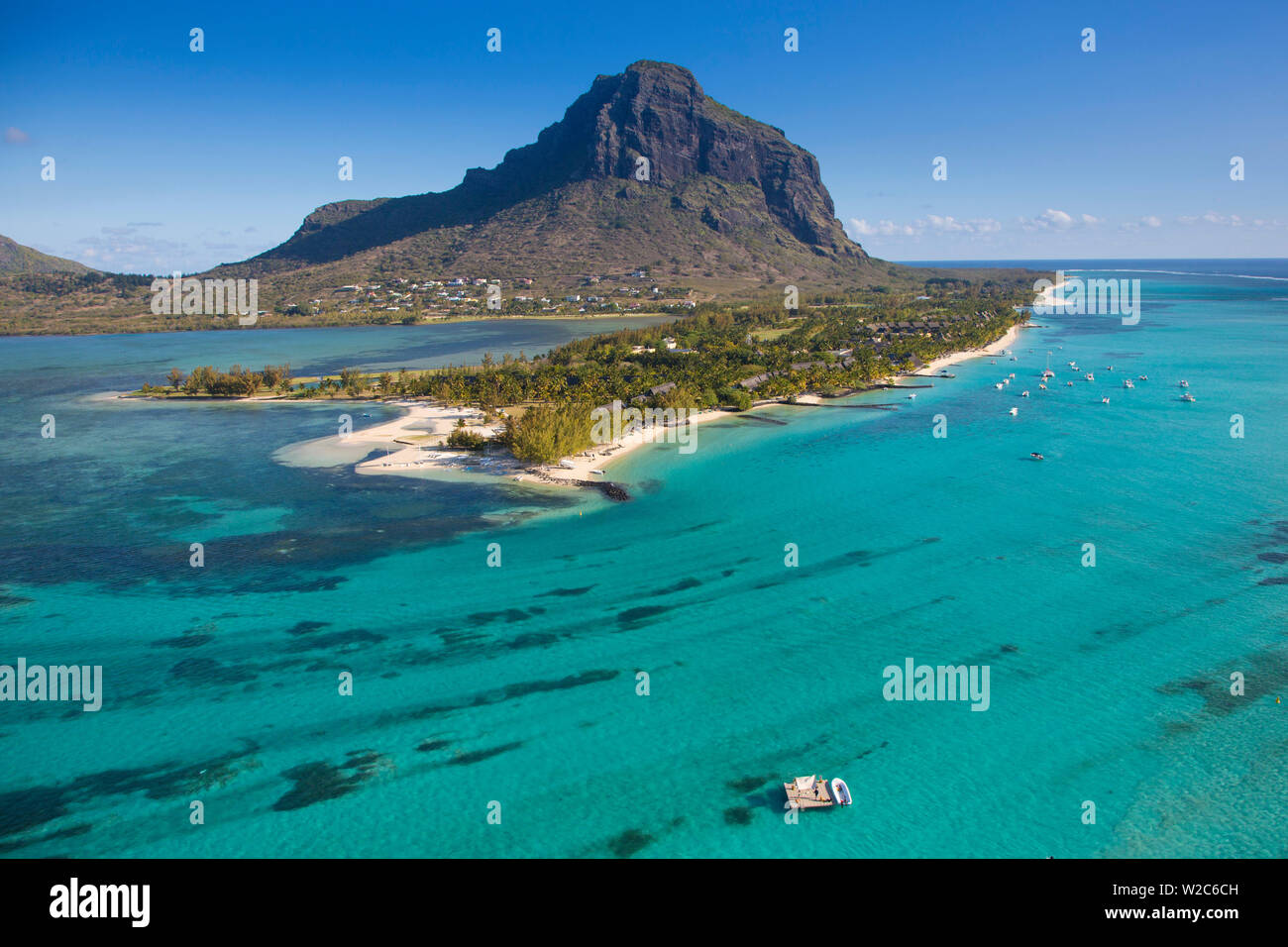 Halbinsel Le Morne Brabant, Black River (Riviere Noire), Westküste Mauritius Stockfoto