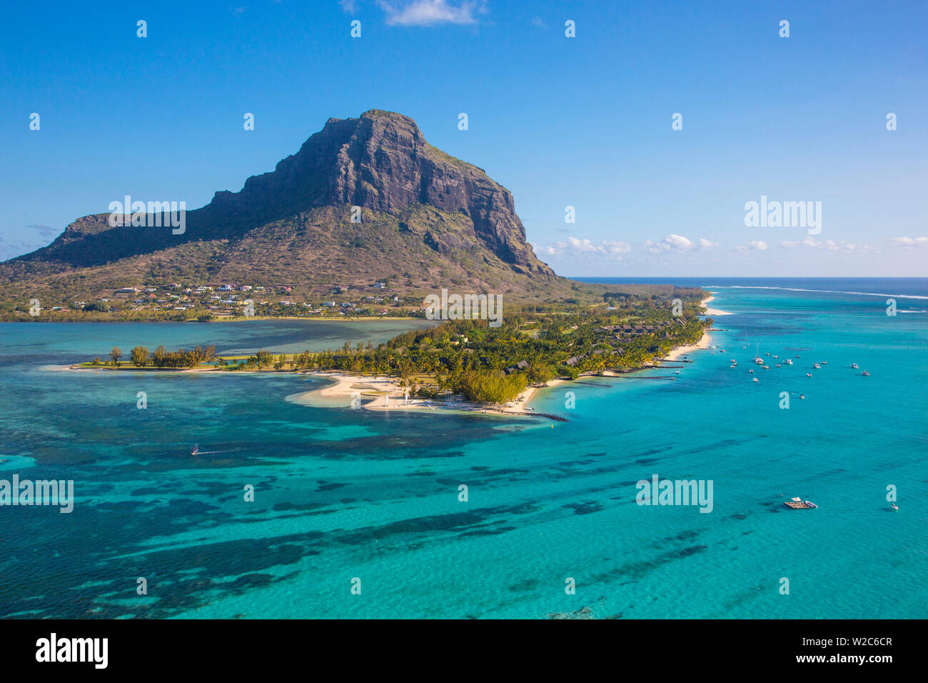 Halbinsel Le Morne Brabant, Black River (Riviere Noire), Westküste Mauritius Stockfoto