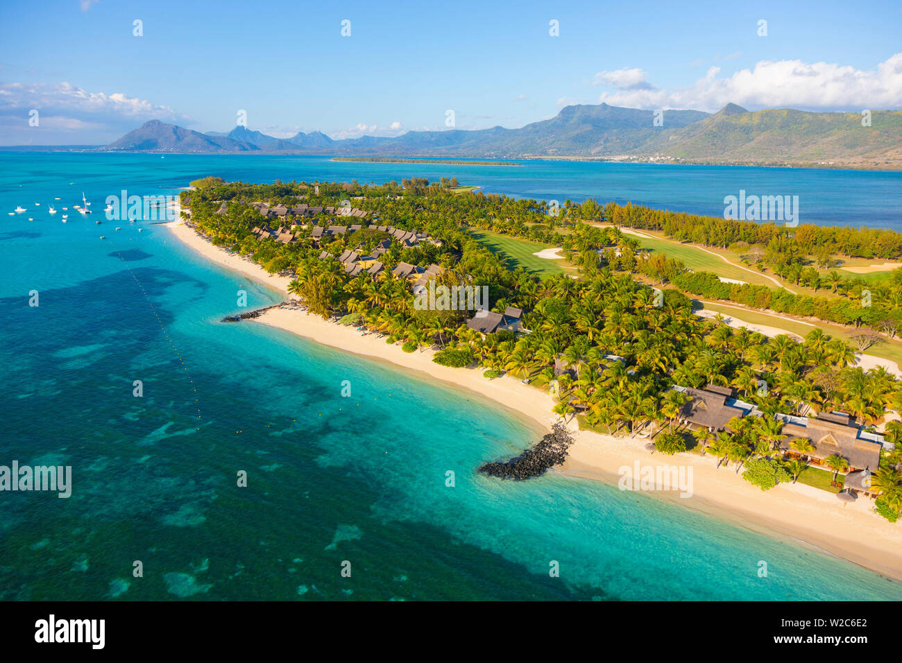 Beachcomber Paradis Hotel, Le Morne Brabant Halbinsel, Black River (Riviere Noire), Westküste Mauritius Stockfoto