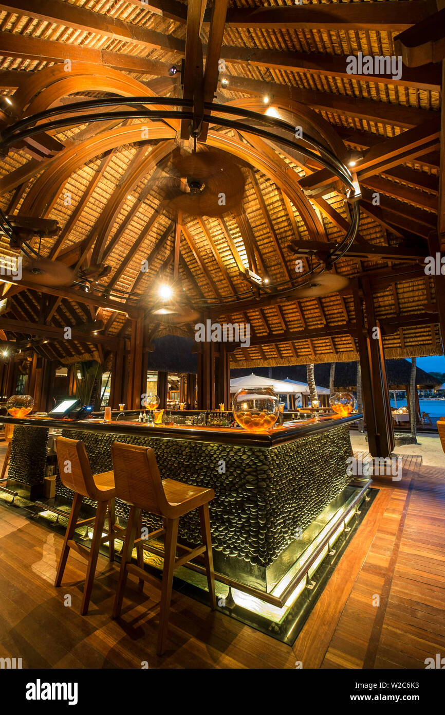 Beach Bar in Le Touessrok Hotel, Trou D'eau Douce, Flacq, Ostküste, Mauritius Stockfoto