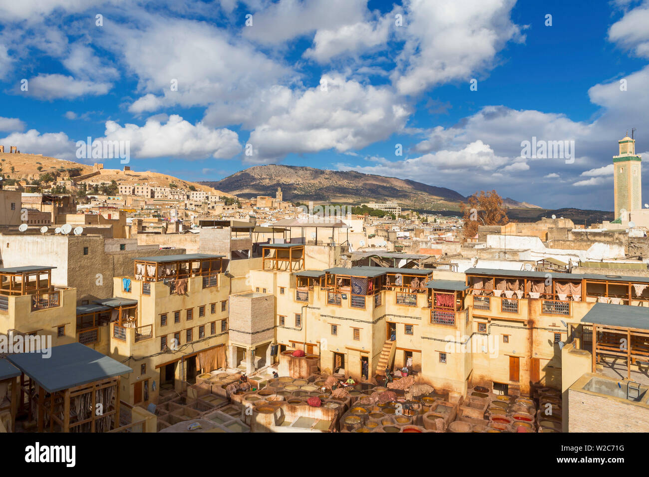 Gerbereien, Fes, Marokko Stockfoto