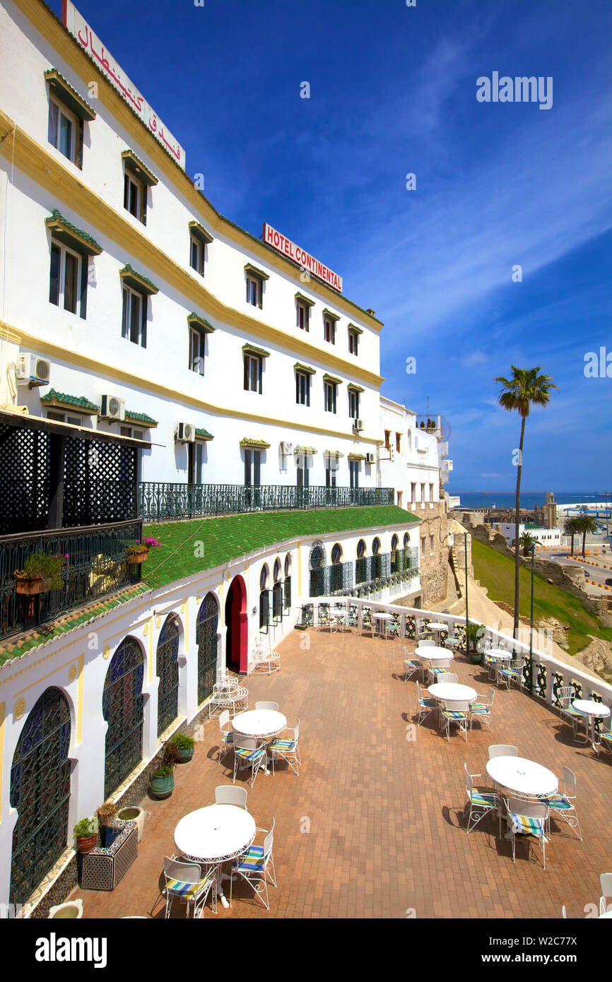 Die Außenseite des Hotel Continental, Tanger, Marokko, Nordafrika Stockfoto