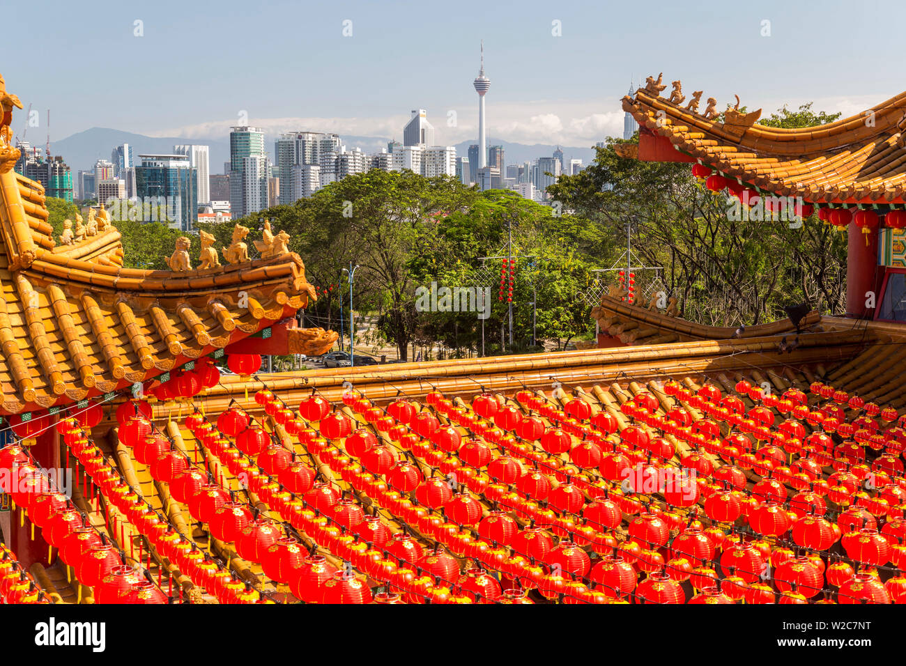 Thean Hou chinesische Tempel, mit Lampions, Kuala Lumpur, Malaysia Stockfoto