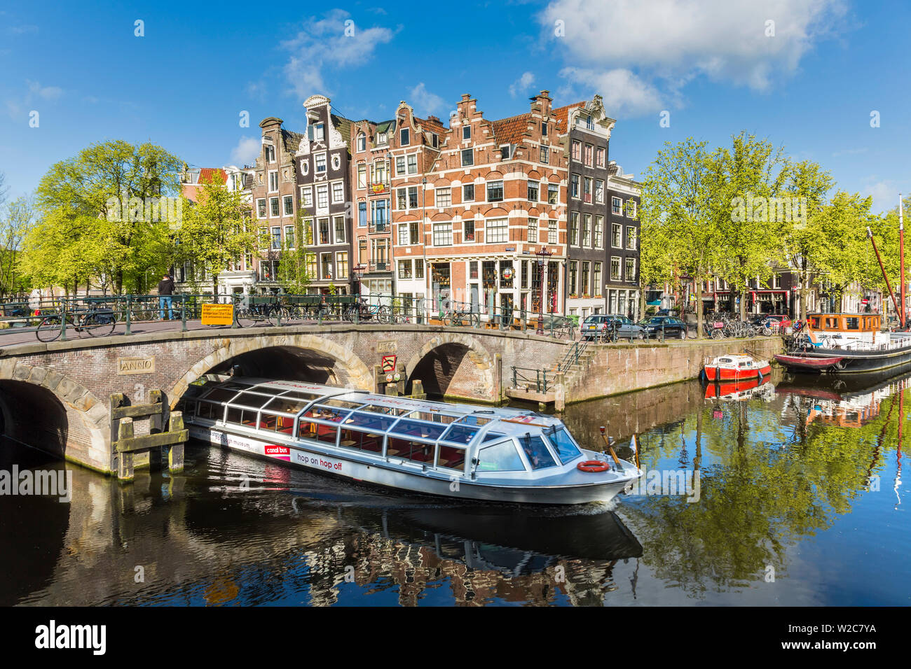 Kanal, Amsterdam, Holland, Niederlande Stockfoto