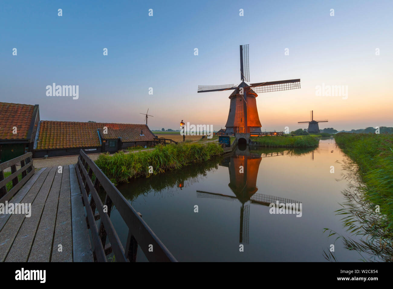 Niederlande, Nordholland, Schermer Mühle Komplex Stockfoto