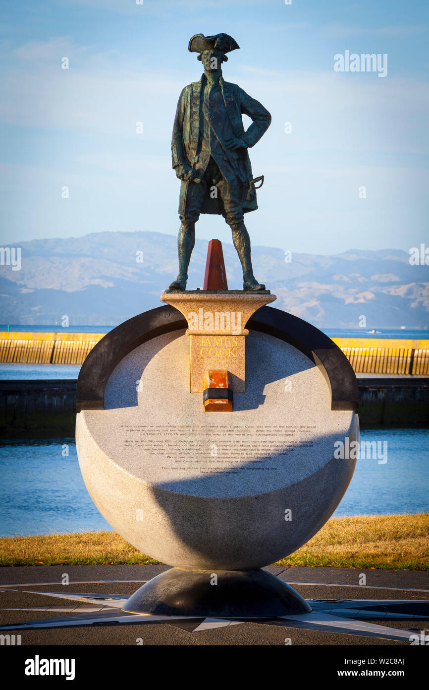 Cook Statue, Gisborne, East Cape, North Island, Neuseeland Stockfoto