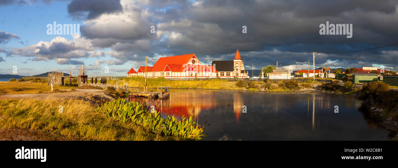 St Glauben der anglikanischen Kirche von Ohinemutu am Lake Rotorua, North Island, Neuseeland Stockfoto