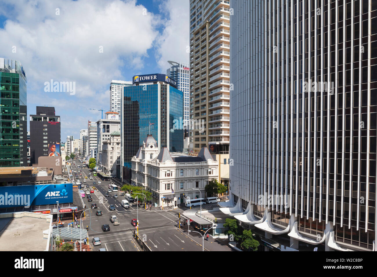 Neuseeland, Nordinsel, Auckland, erhöhten Blick auf die Straße Stockfoto