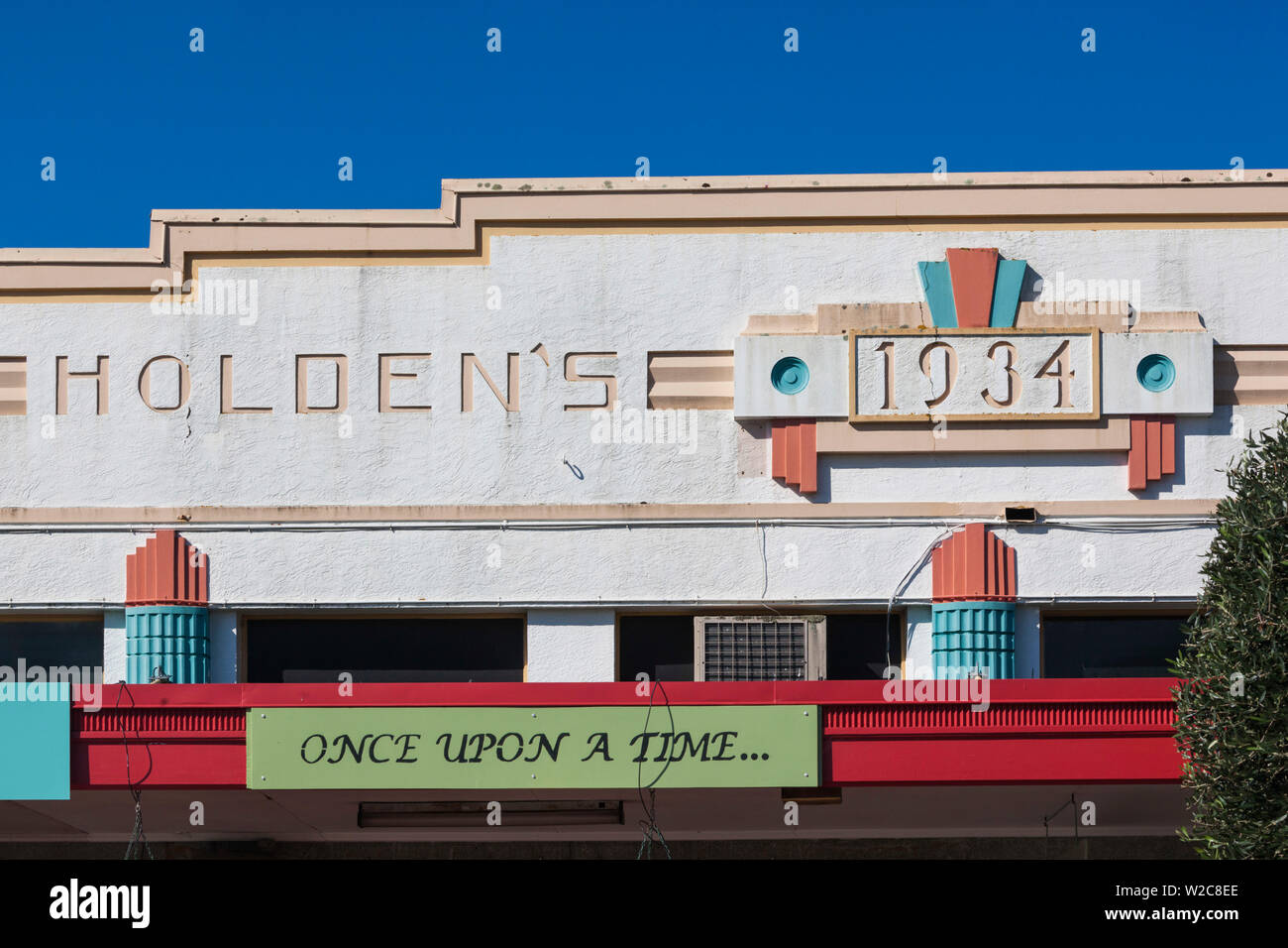 Neuseeland, Nordinsel, Hawkes Bay, Hastings, Art-Deco-Gebäude detail Stockfoto