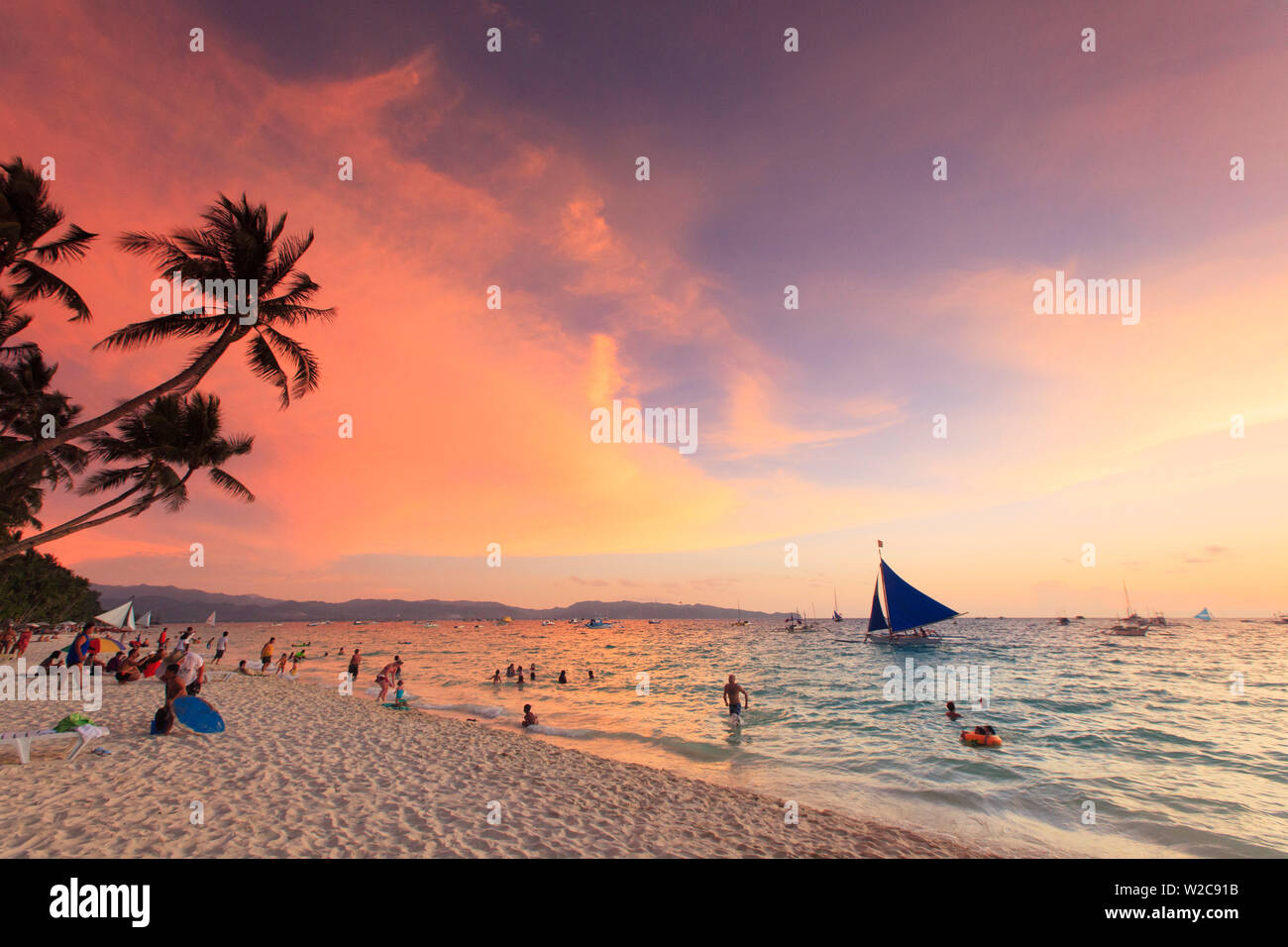 Philippinen, Visayas, Insel Boracay White Beach Stockfoto