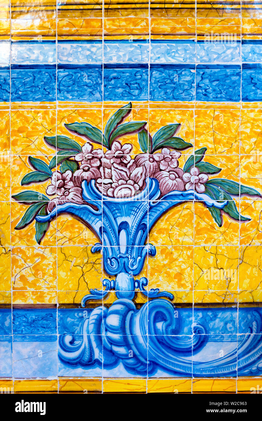 Portugal, Lissabon, Belem, Hieronymus-Kloster (Hieronymus-Kloster oder Hieronymites Kloster), UNESCO-Weltkulturerbe, Kacheln (Azulejos) im alten Refektorium (Antigo Refeitorio) Stockfoto