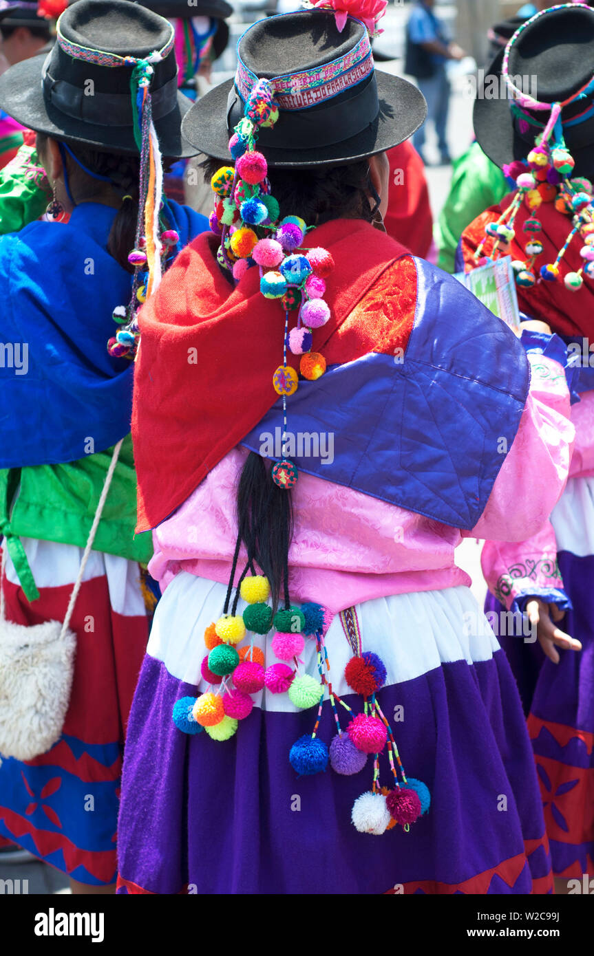 Peru, Lima, San Martin Square, Ayacuchano Karneval, Ayacucho Region, traditionellen Festival Stockfoto