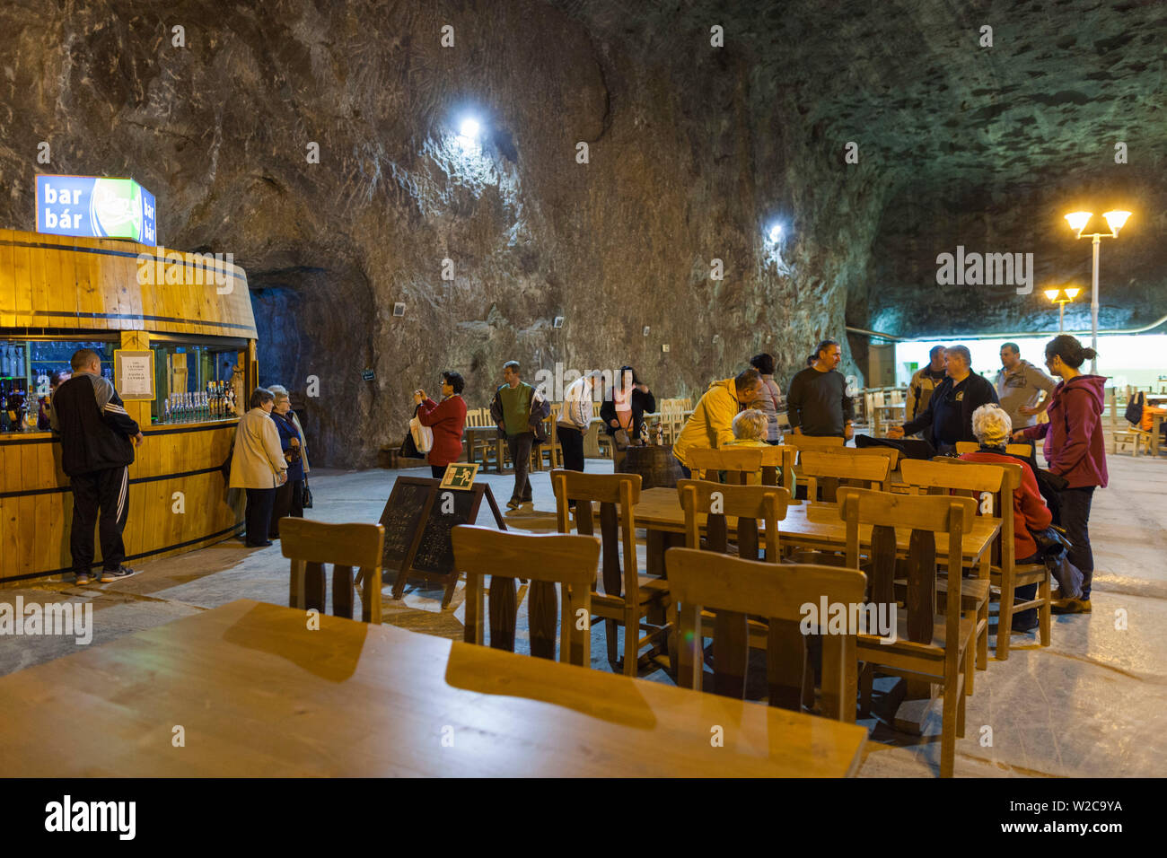 Rumänien, Siebenbürgen, Praid, Praid Salzbergwerk, Bergwerk restaurant Stockfoto